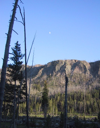 Moon over Yellowstone