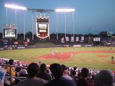 Kauffman Stadium at dusk