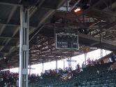 Scoreboard under the stands, by our seat