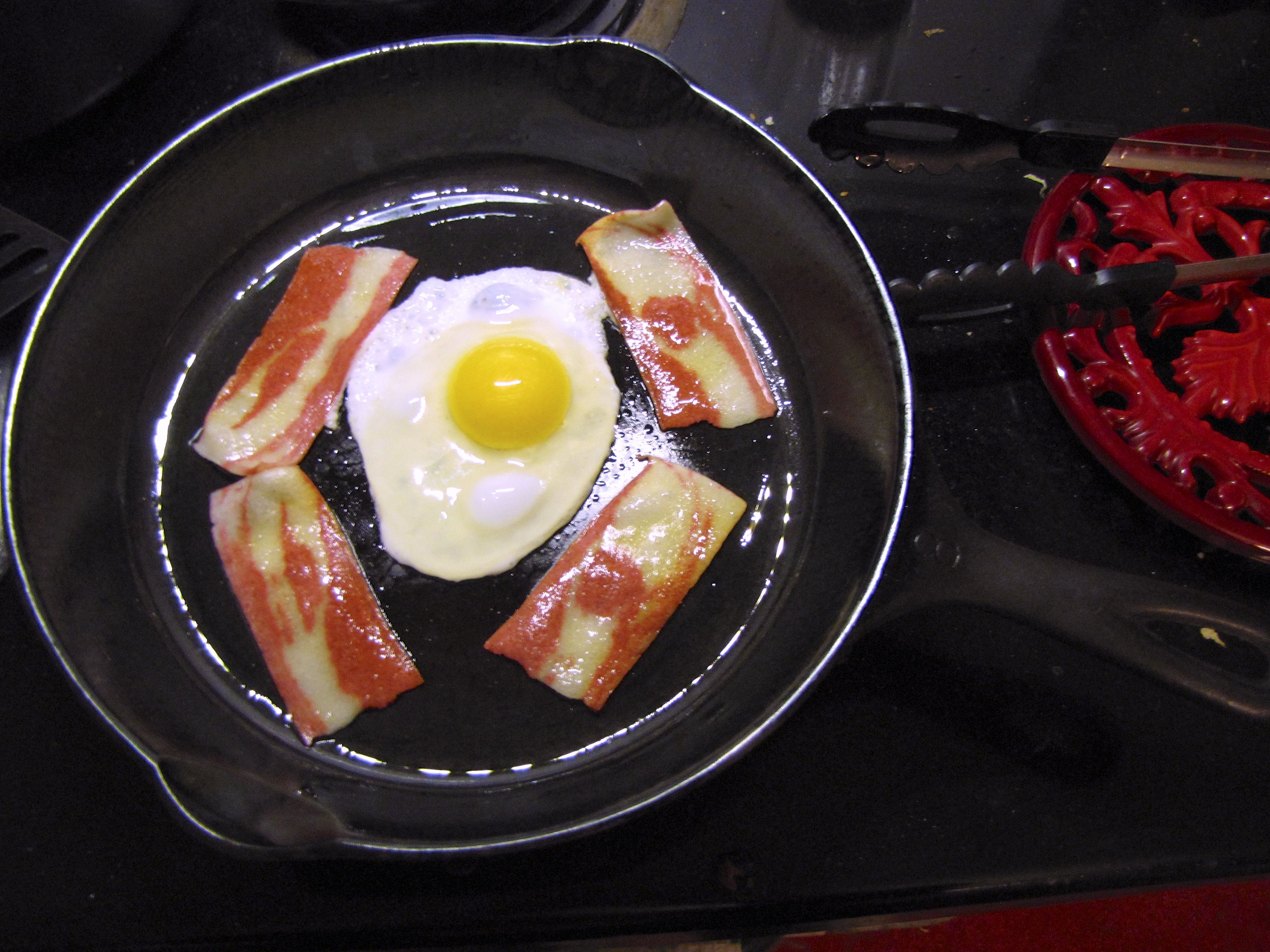 Egg and (veggie) bacon. 