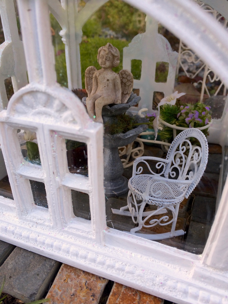 Inside the garden conservatory.